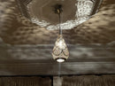 Moroccan Pendant Brass Pendant Light, Teardrop Boho Ceiling Light, Arabesque Filigree Pendant, Gold Ceiling Lamp