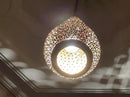 Moroccan Pendant Light, Brass Pendant, Teardrop Filigree Pendant, Boho Ceiling Light, Arabesque Pendant, Gold Ceiling Lamp