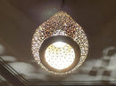 Moroccan Pendant Light, Brass Pendant, Teardrop Filigree Pendant, Boho Ceiling Light, Arabesque Pendant, Gold Ceiling Lamp