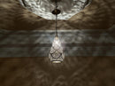 Moroccan Pendant Light, Brass Pendant, Teardrop Arabesque Filigree Pendant, Boho Ceiling Light, Gold Ceiling Lamp