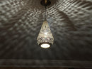 Moroccan Pendant Light, Teardrop Brass Pendant, Arabesque Filigree Pendant, Boho Ceiling Light, Gold Ceiling Lamp