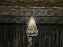 Moroccan Brass Pendant Light, Teardrop Filigree Brass Pendant, Boho Ceiling Light, Arabesque Gold Ceiling Lamp