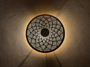 Moroccan Brass Wall Sconce, Round Perforated Pendant Light, Art Deco Antique Brass Wall Light, Bathroom Dining Lighting Fixture